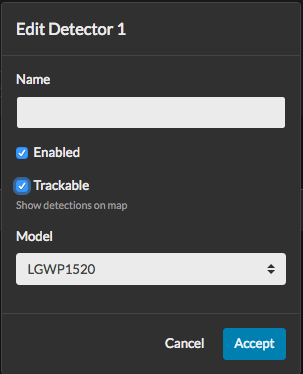 Any device that generates events can be enabled/disabled as *Trackable*